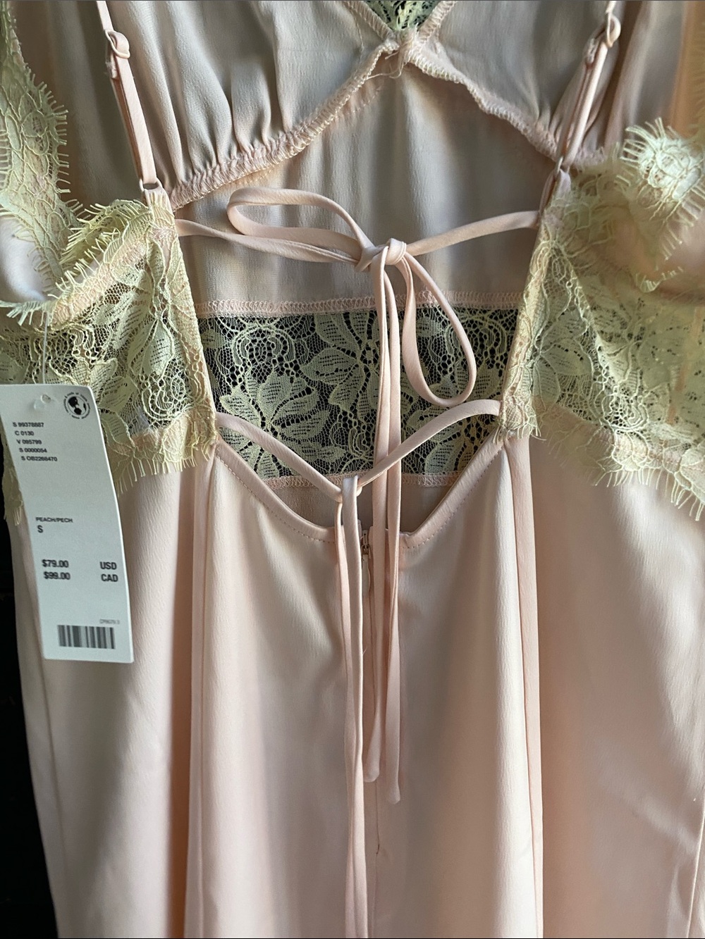 Urban Outfitters Pale Pink Dress with Pale Yellow Lace Trim - Picture 8 of 12